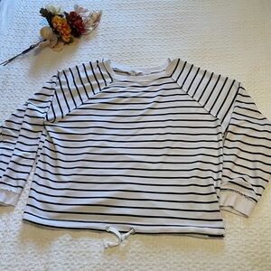 Time and Tru Black and White‎ Striped Top Size L. 12-14